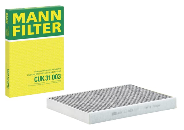 MANN-FILTER CUK 31 003 Innenraumfilter/Kabinenluftfilter - Pollenfilter mit Aktivkohle - für Pkw + Transporter CUK Single