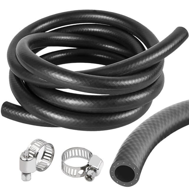 Gummi Schlauch Kühlerschlauch, Ø 8 mm NBR Benzinschlauch (Inn 8mm, Auß 14mm), 1 Meter Länge Kraftstoffleitung Dieselschlauch, Kühlwasserschlauch für Benzin Kraftstoff, mit 2 Stück Schlauchschellen 8mm ID - 14mm OD 1 Meter