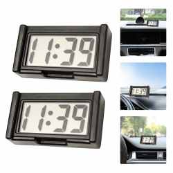 Digitaluhr 2-Teiliges Set Mini Uhr Kleine Digitaluhr Autouhr Kompakte Led-Anzeige für Uhrzeit und Datum mit Selbstklebender Rückseite, Geeignet für Autos, Familien und Outdoor-Aktivitäten (Schwarz) Angebot bei HelloDeals