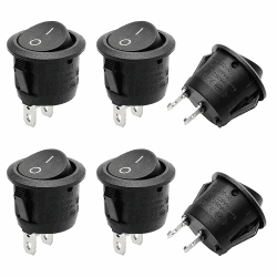 Kryzulax 6 Stück 12V Kippschalter,Kippschalter Rund,Mini 2 Polig Wippschalter,2 Polig EIN/AUS SPST Switch 10 A/125V,6 A/250V,Für Lichtschalter Wohnmobil Auto Motorrad Truck Jeep Off Road Boat Marine Angebot bei HelloDeals