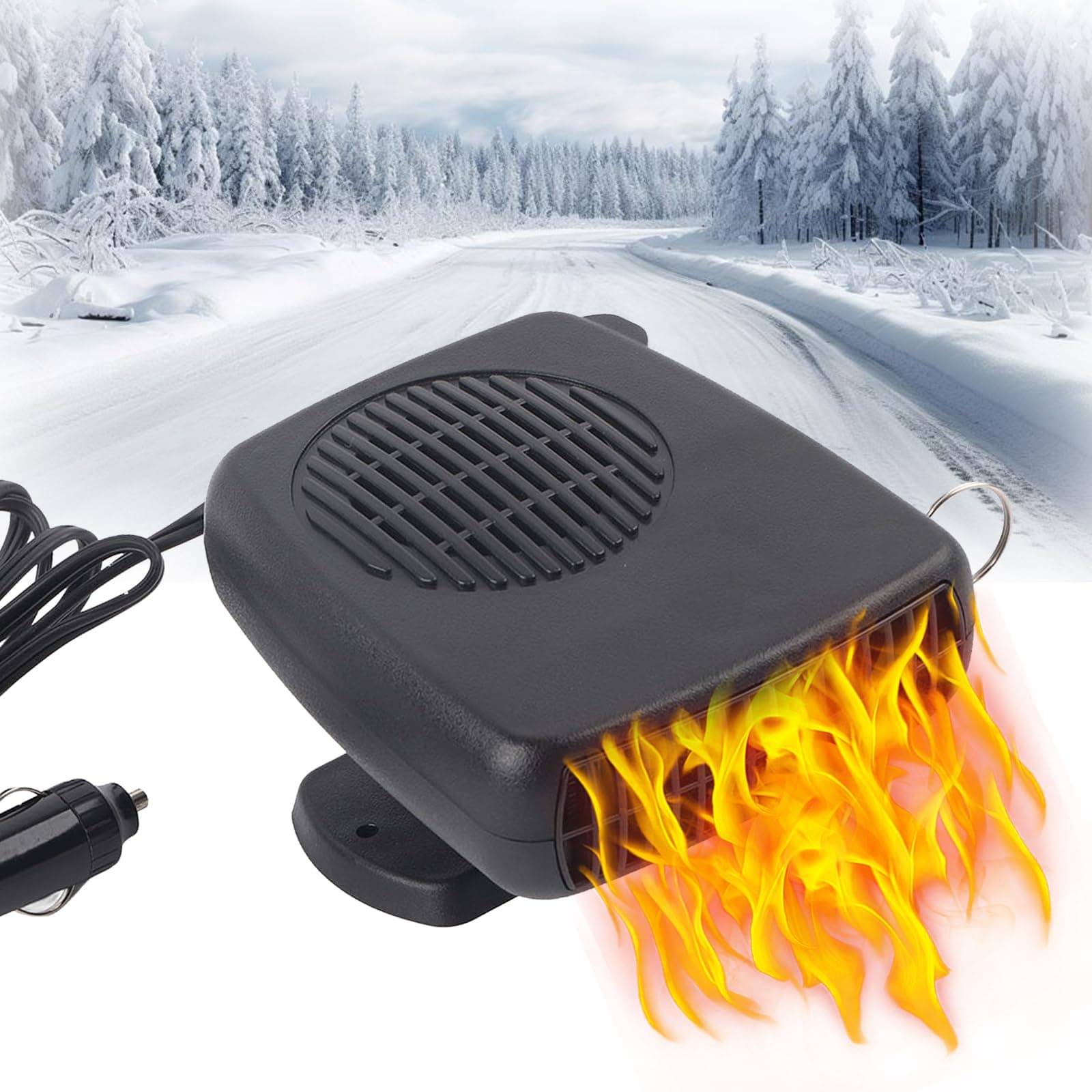 ZLXHDL 12V 200W Autoheizung, Tragbare 2-in-1-Keramikheizung, Kühlung, Heizlüfter, Defroster, Demister, Universal