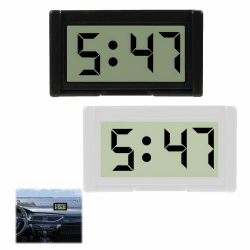 2 Set Mini Auto Uhr Digital, LCD Elektronische Uhr für Armaturenbrett, Tisch und Badezimmer, Leicht Ablesbare Digitaluhr mit Klebepad, Ideal für Fahrzeuge und Büros, Schwarz und Weiß Angebot bei HelloDeals