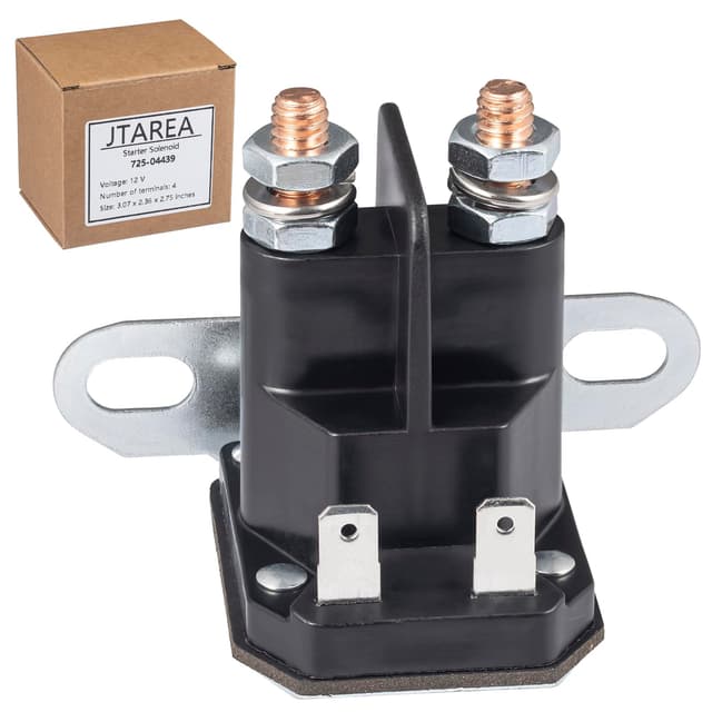 JTAREA 725-04439 Anlasserrelais Magnetschalter Starterrelais 12V Starter Solenoid Anlasser Relais Startermagnetrelais Ersatzteile für John Deere AM138068 Cub Cadet 725 04439 Aufsitzmäher Rasentraktor