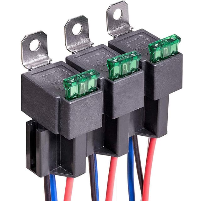 Gebildet 3 Stück 12V-Sicherungs Relais Schalter, 12-AWG-Kabelbaumsatz mit Eingebauter Diode - 30A ATO/ATC-Flachsicherung, 4-Polige SPST-Automobil-Elektrorelais 12 V-4-polig (Sicherung)