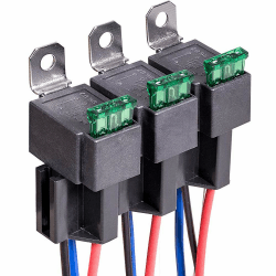 Gebildet 3 Stück 12V-Sicherungs Relais Schalter, 12-AWG-Kabelbaumsatz mit Eingebauter Diode - 30A ATO/ATC-Flachsicherung, 4-Polige SPST-Automobil-Elektrorelais 12 V-4-polig (Sicherung) Angebot bei HelloDeals