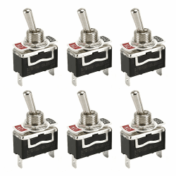 Powice 6 Stück Kippschalter 12V/15A,Miniboot 2Poliger Schalter 12V,12V/230V Schalter Geeignet für Den Einbau in Häusern, Autos und Elektrischen Geräten Schwarz 2 Schwarz Angebot bei HelloDeals