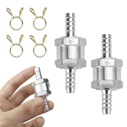 VCRANONR 2 Stück Kraftstoff Rückschlagventil Aluminium Benzin Rückschlagventil Diesel mit 4 Stück Kraftstoffschlauch Federklemmen Kraftstoffrückschlagventil für Dieselöl Pflanzenöl Wasser (8mm) Angebot bei HelloDeals