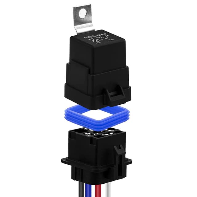 GUUZI 30/40 AMP 12V DC Wasserdichtes Relais mit Kabelbaum, 4-pin SPST Kfz Relais, Strapazierfähige 14 AWG Verzinnte Kupferdrähte, für PKW, LKW, Van, Motorrad, Boot 4pin