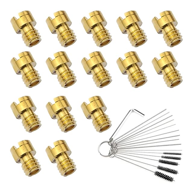 GIONAR 15 Stück Vergaser Düsen Set, M4 Vergaser Hauptdüse 40 44 46 48 50 52 54 56 58 60 65 70 75 80 85 für Dellorto, Bing, GY6, Hercules Prima, Puch, Kreidler, Zündapp, PWK, Keihin PE, CVK Vergaser Orange