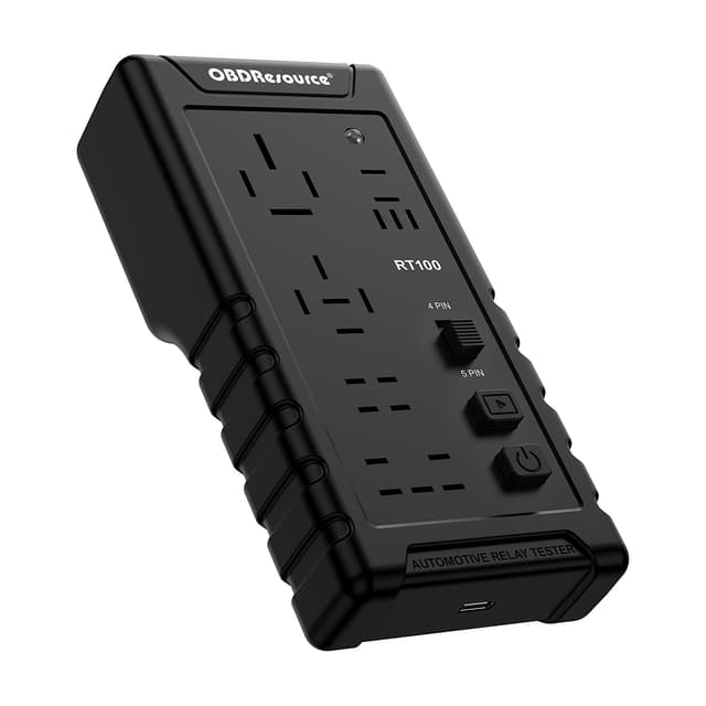 OBDresource 12V/24V Relais Tester Kfz Wireless, Relals Prüfgerät, 4 Pin/5Pin Relaiserkennung Diagnosegerät Werkzeug für 10 Relais In 5 Verschiedenen Fußpositionen Auto