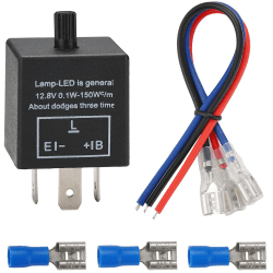 Greluma 1 Stk LED Blinkrelais, 12V 3-PIN Einstellbarer LED-Blinkrelais für Kraftfahrzeug Motorrad Typ 1 Angebot bei HelloDeals
