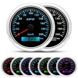 85mm Geschwindigkeitsmesser Boot GPS Tacho Kilometerzähler 0-200Km/H Wasserdichter IP67 7-Farben Tachometer Messgerät für Auto Boot Yacht 12V/24V BS BS 0-200km/H Angebot bei HelloDeals