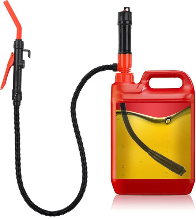 GEAREVER Elektrische Kraftstoff Umfüllpumpe mit 3 Adaptern, Flüssigkeitstransferpumpe Batteriebetriebene Siphon Pumpe Tragbare Benzin Diesel Öl Auto Rasenmäher Absaugung Pumpe Gas