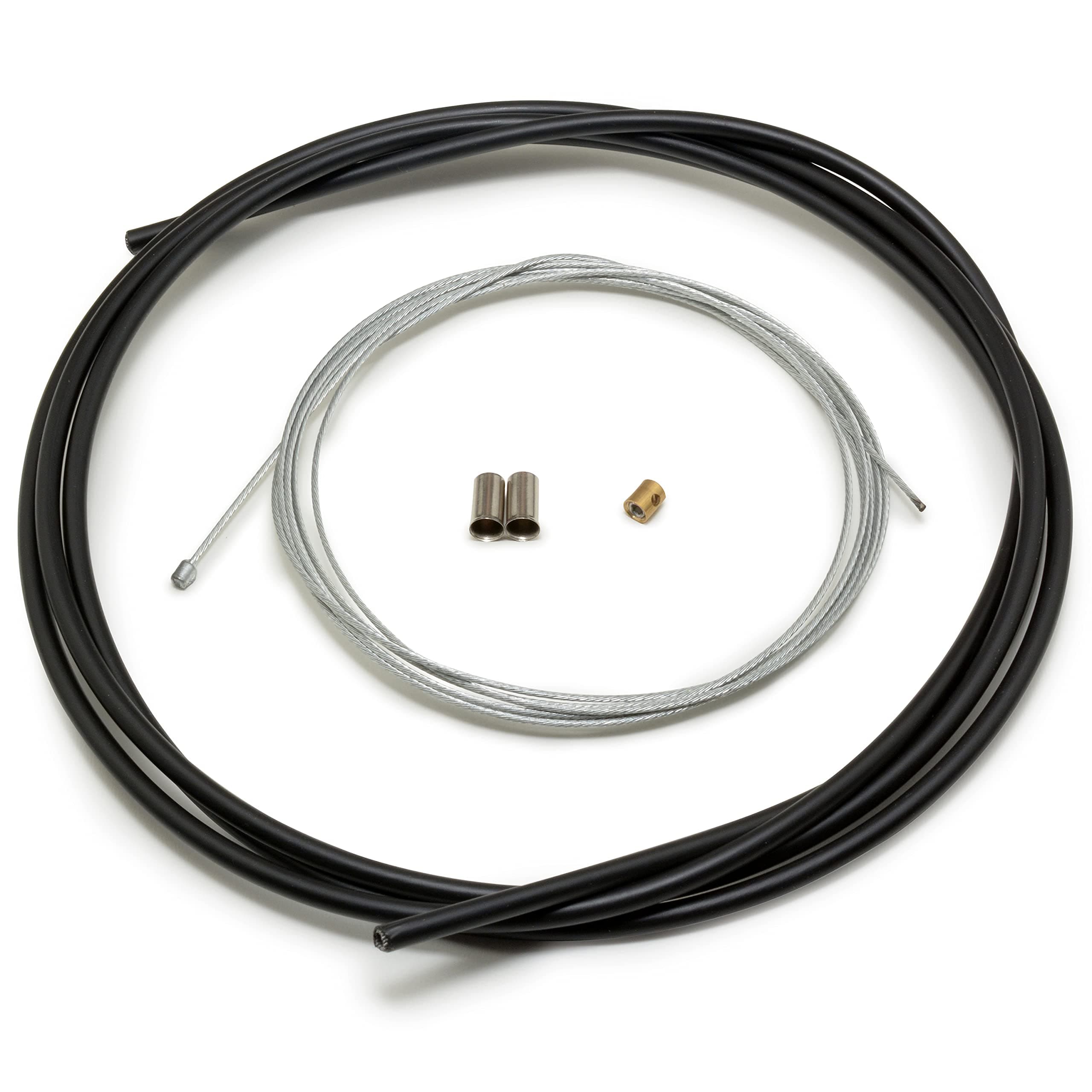 Easyboost Gaszug Gasseil 2.50 Meter Universal Gaskabel mit Ummantelung und Schraubnippel für Vergaser Gasgriff für Roller 50ccm Moped Schaltmoped AM6 Derbi Aerox F10 F12 Aprilia SR Piaggio Peugeot