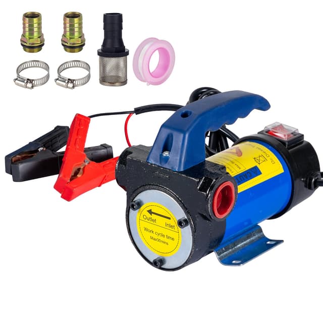 GOTLUCK Diesel Umfüllpumpe 12V 260W Elektrische Kraftstoff Wasser Umfüllpumpe 45L/Min Ölabsaugpumpe mit Kupfermotor zum Umfüllen von Diesel, Kerosin