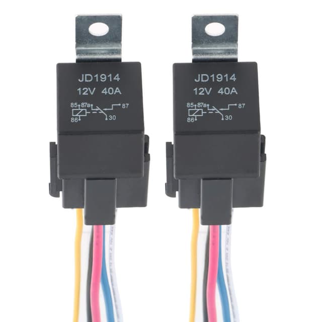 GTIWUNG 12V 40A Autorelais Mit Steckdose, Wechselrelais, 5 Pin SPDT Auto Relais Mit Drähte Für KFZ/LKW/Motor/Fahrzeug, Umschalt Relais, Auto Schalter & Vorspeisen, 2 Stück