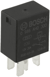 Bosch 0986AH0300 Mini-Relais 12V 20A, IP5K4, Betriebstemperatur von -40° bis 85°, Schließer-Relais, 4 Pins Angebot bei HelloDeals