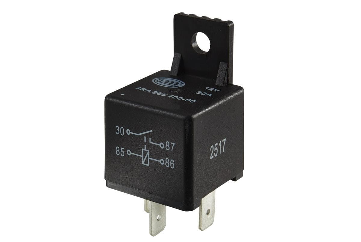 HELLA 4RA 965 400-001 Minirelais, Arbeitsstromrelais, 12 V, 4-polig, Spulenwiderstand: 90 Ohm, Halter: ja Einzelpack