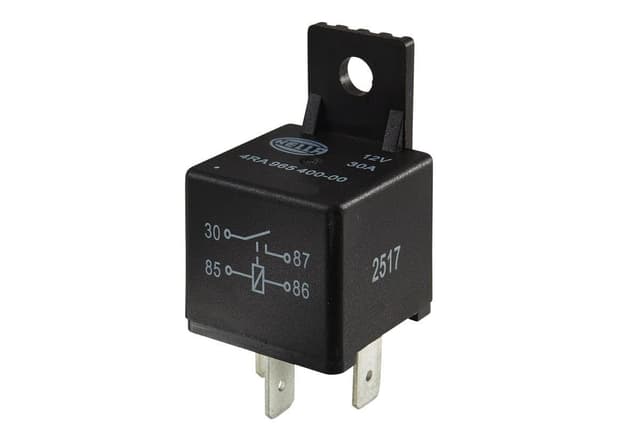 HELLA 4RA 965 400-001 Minirelais, Arbeitsstromrelais, 12 V, 4-polig, Spulenwiderstand: 90 Ohm, Halter: ja Einzelpack