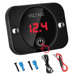 Linkstyle DC 12V 24V LED Digital Voltmeter, Wasserdichtes Voltmeter Auto mit Überlastschutz Abschaltung, Batterieanzeige for Auto Motorrad Boat Rotlicht Angebot bei HelloDeals