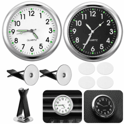 Celepoir 2 Stück Auto Uhr, Mini Uhr für Auto Armaturenbrett, Selbstklebend Leuchtende Autouhr, Auto Lüftungsschlitz Clip Uhr, Auto Uhr zum Kleben, Auto-Uhren Digital für Auto Lnnendekoration Geeignet Angebot bei HelloDeals