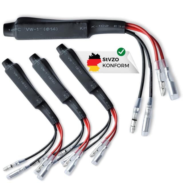 Binego® 4er Set Motorrad Lastwiderstand LED 10Ohm 10W 12V Widerstand Kabel Blinker Decoder Widerstände