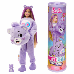 Barbie-Puppe mit Accessoires, Glücksbärchis-Reihe, Modepuppe mit plüschigem Teile-gern-Bärchi-Kostüm und 10 Überraschungen, einschließlich Farbwechsel und Mini-Bärchi, JCN94 Angebot bei HelloDeals