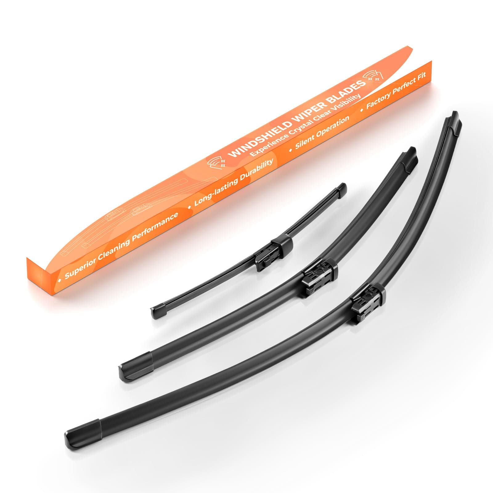 GEARMONSTER Scheibenwischer Wischerblätter Vorne + Hinten Satz Autoscheibenwischer Heckscheibenwischer Wischerblätter-Set für VW Golf 7 | VII Variant ab 2012 (3er Set: 650mm/450mm/280mm) Für VW Golf 7 ab 2012