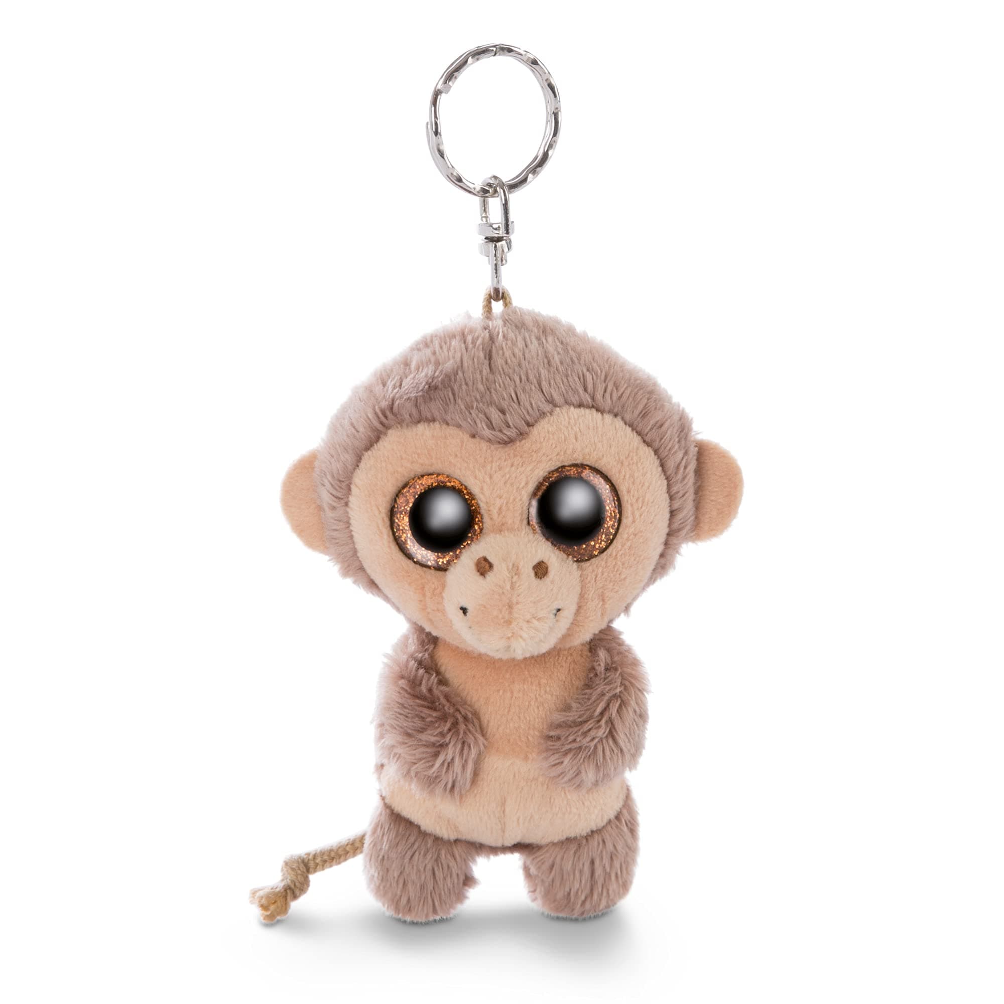 NICI 46941 Original – Glubschis Schlüsselanhänger Hobson 9cm – Affen Kuscheltieranhänger mit Schlüsselring für Schlüsselband, Schlüsselbund & Schlüsselhalter, braun/beige 9 cm Affe