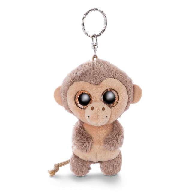 NICI 46941 Original – Glubschis Schlüsselanhänger Hobson 9cm – Affen Kuscheltieranhänger mit Schlüsselring für Schlüsselband, Schlüsselbund & Schlüsselhalter, braun/beige 9 cm Affe
