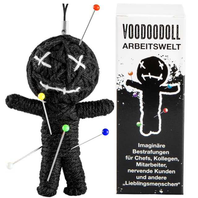 Schöne Güter Voodoo Puppe Arbeitswelt Voodoo Doll to go Voodoo-Doll imaginäre Strafen für Nette Chefs, „geliebte“ Kollegen, andere Lieblingsmenschen Geschenk Kollegen im Karton 5 x PRYM Stecknadel