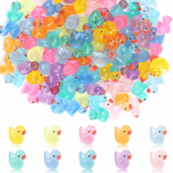 Elektheim 100 Stück Mini Leuchtende Harz Enten, Miniatur Bunte Harz, Kleine Enten zum Basteln für Aquarium Puppenhaus Miniaturgarten Handwerk Topfdekorationen DIY (10 Farben) Angebot bei HelloDeals