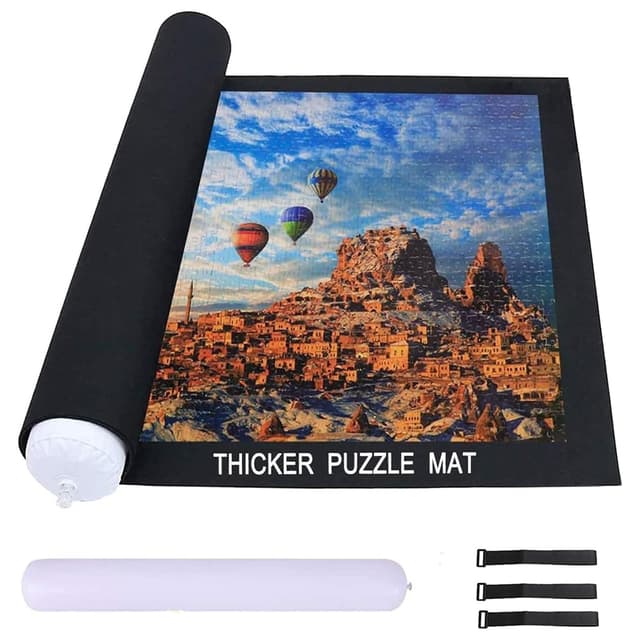 Celawork Puzzlematte für BIS 200, 500, 1000 Teile - Puzzleunterlage Rollmatte zum Aufbewahren (Schwarz, für 1000) Schwarz für 1000
