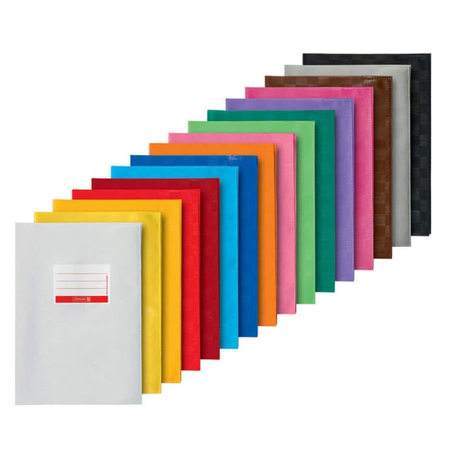 Brunnen 16 Stück Notizbuchhüllen A4, 16 Farben, blickdicht, gedeckt, stabil Rot, Grün, Blau, Schwarz, Weiß 16er Set | A4