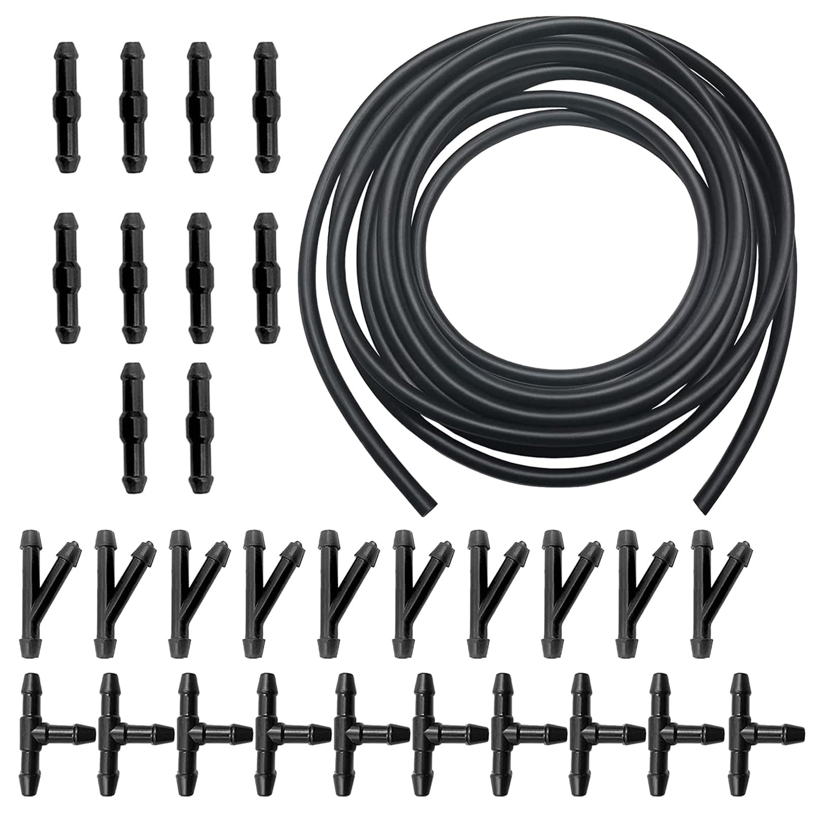 5M Universal Scheibenwaschanlage, Automotive Schlauch, Wischwasserschlauch Reparaturse, Spritzwasserschlauch, für Scheibenwaschanlage, mit 30 Stücke Schlauchverbinder