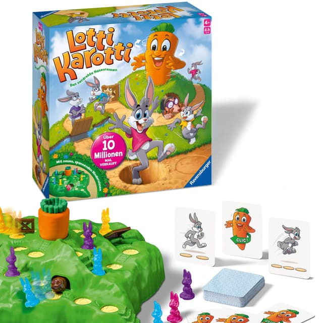Ravensburger Kinderspiele 22343 - Lotti Karotti - Wettlaufspiel für 2 bis 4 Spieler, Kinderspiel ab 4 Jahren - Geburtstagsgeschenke