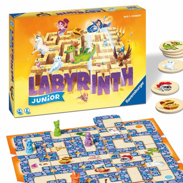 Ravensburger Kinderspiel 20847 - Junior Labyrinth - Familienklassiker für die Kleinen, Spiel für Kinder ab 4 Jahren - Gesellschaftspiel geeignet für 2-4 Spieler, Junior-Ausgabe Standard