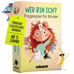 Rabano Art Wer Bin ich? Spiel für Kinder I Lernspiel & Geschenk für Mädchen und Junge I Spiele ab 4, 5, 6, 7, 8, 9 Jahre I Ostergeschenke Kinder I Outdoor Spiel Angebot bei HelloDeals
