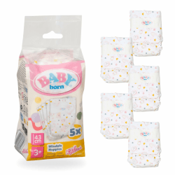 BABY born 5 Puppenwindeln - Mit süßem Print & Klebestreifen - Hochwertiges Puppenzubehör - Zubehör geeignet für Puppen der Größe 43 cm, Rose Angebot bei HelloDeals