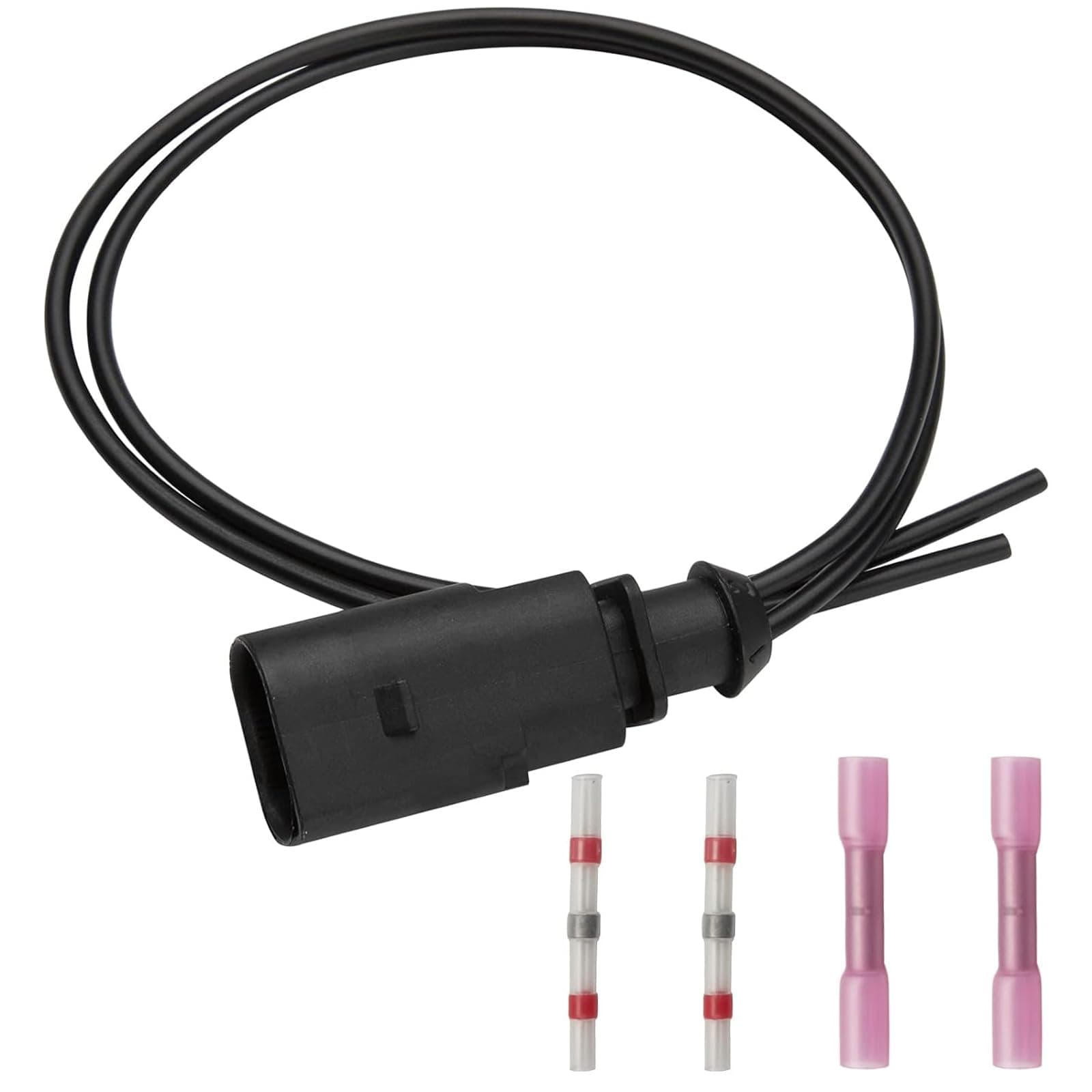Lcyen Stecker 2-pol Reparatursatz Kabelbaum, 1J0973802 Raddrehzahlsensor mit Kabelbaum, Emperatursensor Ersatzteile Kompatibel mit VW Sko-da Se-at A4 A6 A8 Golf