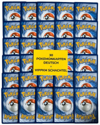 VIPPKM 30 Karten Paket original in deutsch - Versand in nachhaltiger Box kompatibel mit Pokemonkarten - Geschenk Set inkl. Holo Pokemon Sammelkarten - neu Angebot bei HelloDeals