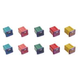 BOJACK Jcase Blocksicherung 20A 30A 40A 50A 60A Kfz Niedrigprofil Box-Sicherungssatz für LKWs ＆ PKWs (Packung mit 10 Stück, 2 für jedes Ampere) Angebot bei HelloDeals