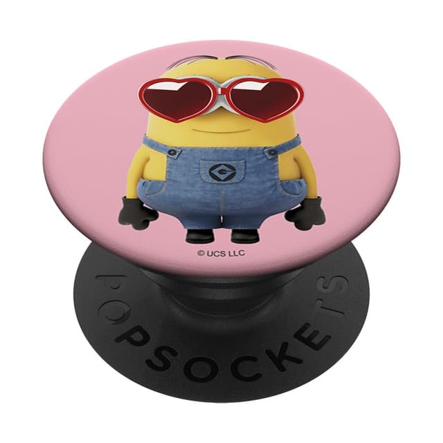 Despicable Me Minions Dave Valentine's Day Heart Glasses PopSockets Klebender PopGrip Adhesive PopGrip