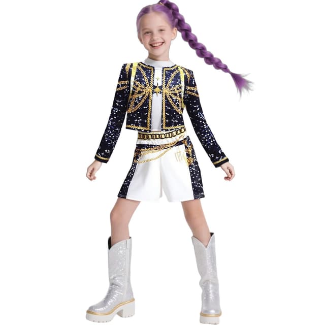 Generisch 𝙆𝙥𝙤𝙥 Demon Kostüm Kinder, Rumi Mira Zoey K Pop Cosplay Rollenspiel Uniform Komplettes Set Halloween Party Karneval Outfits für Frauen