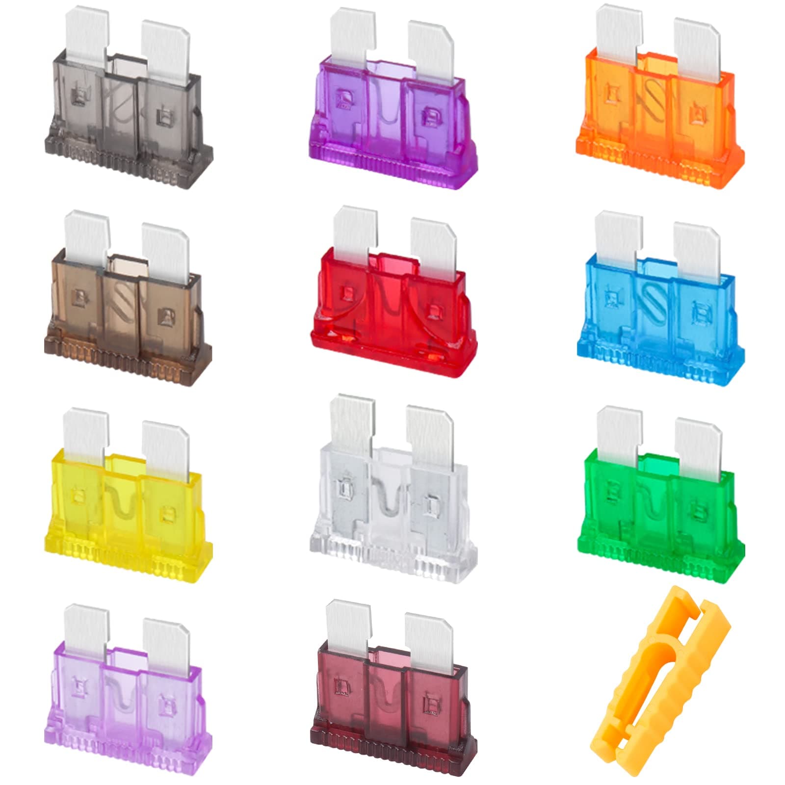 JatilEr Kfz Sicherungen Set 25 Stk, Flachsicherungen Kfz Standard, Autosicherungen Set Gemischt 2Ampere 3A 5A 7.5A 10A 15A 20A 25A 30A 35A 40A mit 1 Sicherungszieher für PKW Wohnmobil LKW Motorrad Standard 25 pcs
