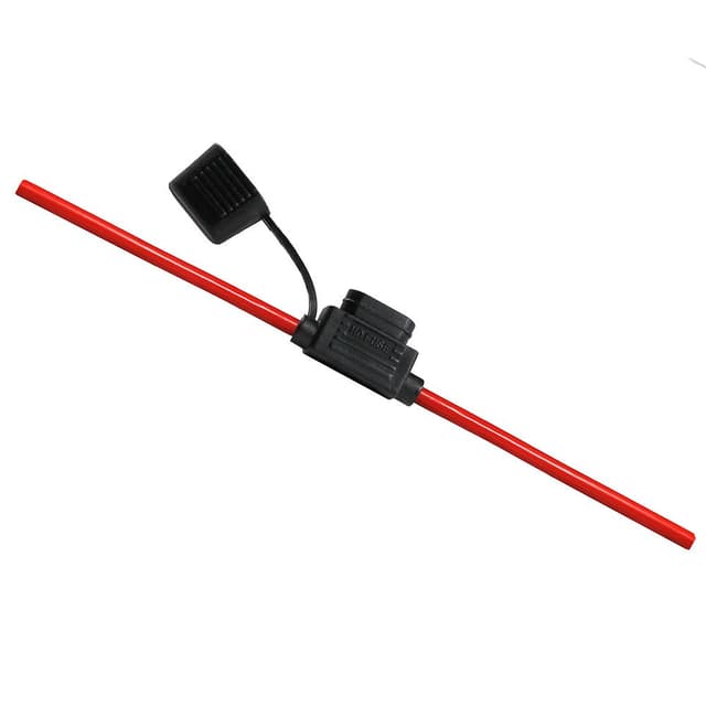 Offgridtec 6mm² Flachsicherungshalter für Kfz-Bladesicherungen, isoliertes Gummigehäuse mit wasserdichtem Deckel, 40A, 25cm Kabel, Überstromschutz für Fahrzeuge, Solar, Industrieanwendungen (1 Stück) 1 Stk.