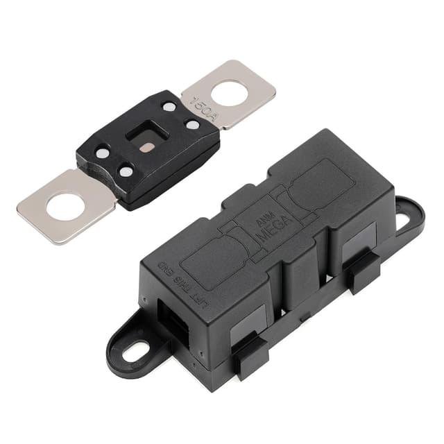 VEXUNGA Mega Sicherungshalter und Mega Sicherungen 150A Ampere ANM Schmelzsicherung Sicherungshalter mit MEGA Sicherung Schraubsicherung Hochstromsicherung für KFZ PKW LKW 150Amp ANM MEGA