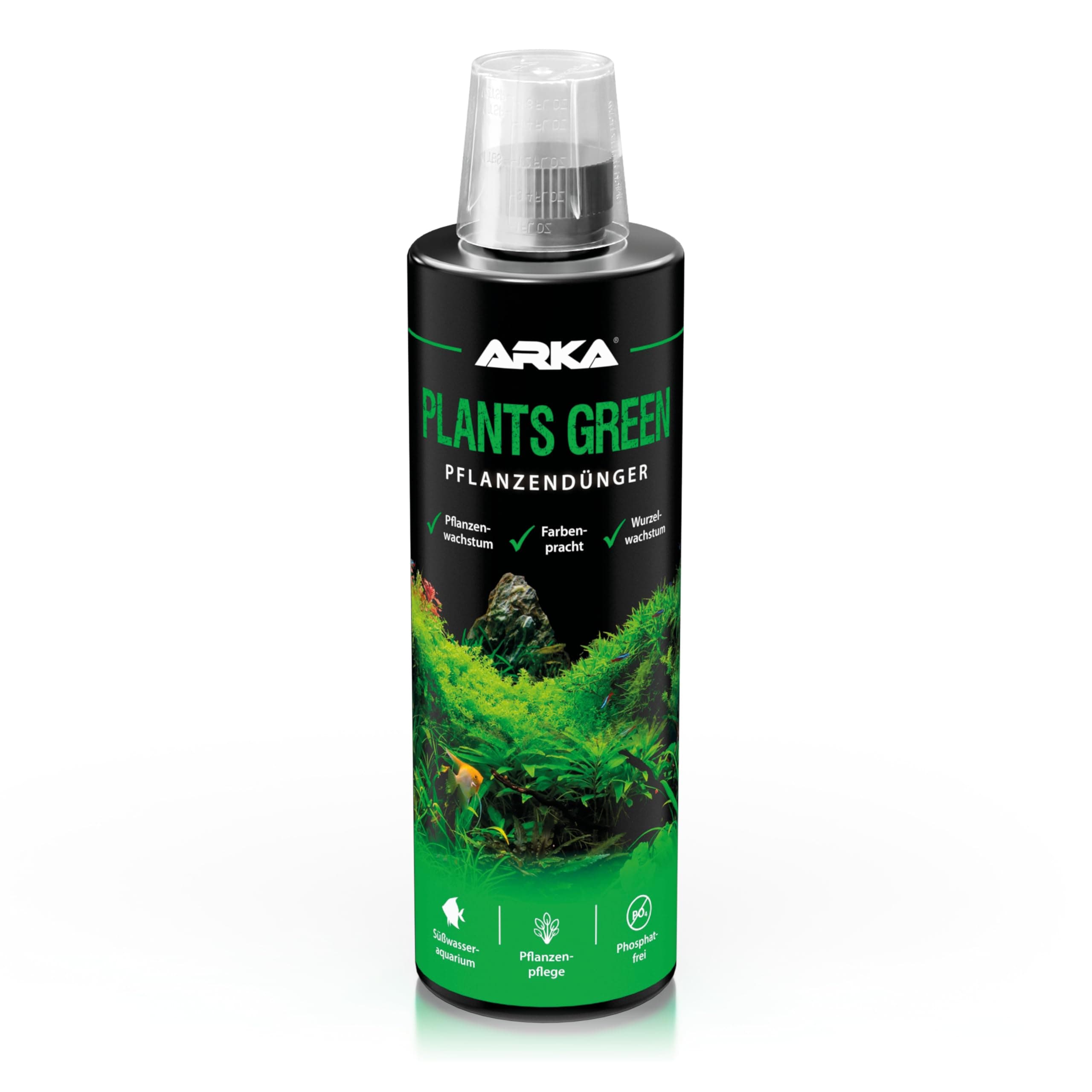 Aquarium Pflanzen Dünger 473ml – fördert sattgrünes Wachstum & kräftige Wurzeln – mit Vitaminen & Spurenelementen – flüssiger Volldünger für Wasserpflanzen & Aquarienpflanzen – ARKA Plants Green 473 ml