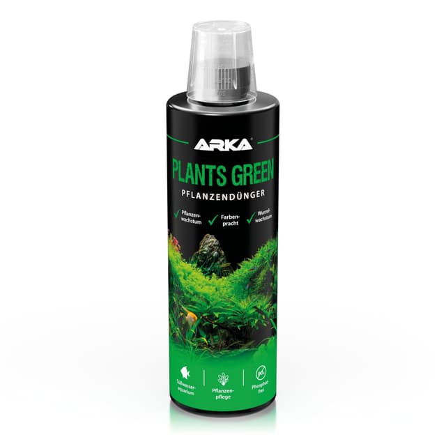Aquarium Pflanzen Dünger 473ml – fördert sattgrünes Wachstum & kräftige Wurzeln – mit Vitaminen & Spurenelementen – flüssiger Volldünger für Wasserpflanzen & Aquarienpflanzen – ARKA Plants Green 473 ml