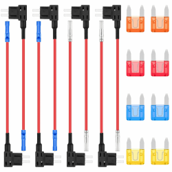 ALLECIN 8 Stück Mini Stromdieb KFZ Sicherungen Adapter Sicherung 12V Flachsicherungsadapter Piggyback Stecksicherung Verteiler Add A Circuit Sicherungsadapter mit Flachsicherungen 5A 10A 15A 20A Mini Adapter Angebot bei HelloDeals